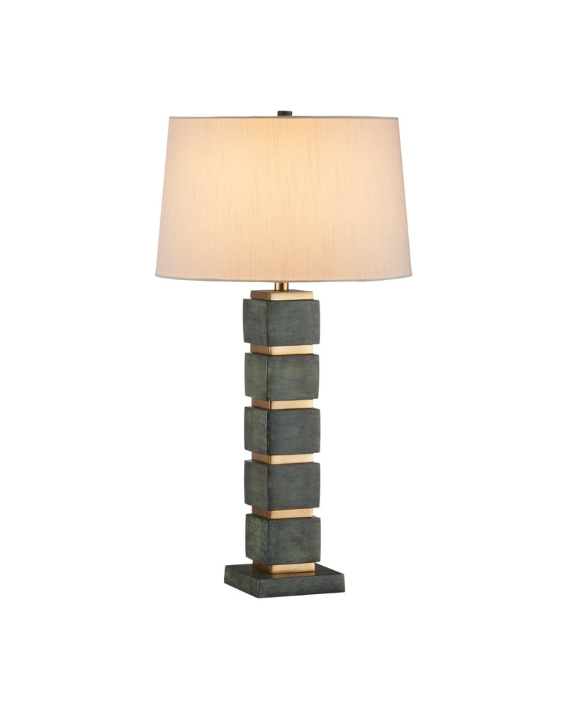Tetra Table Lamp in Verdigris / Antique Brass