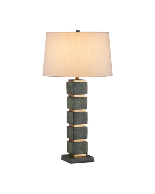 Tetra Table Lamp in Verdigris / Antique Brass