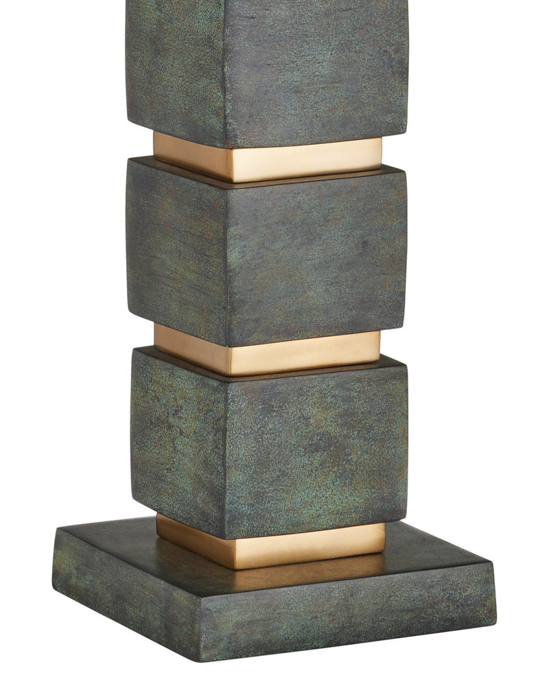 Tetra Table Lamp in Verdigris / Antique Brass