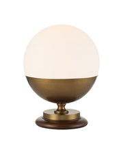 Orbis Table Lamp in Textured Antique Brass / Milk / Natural