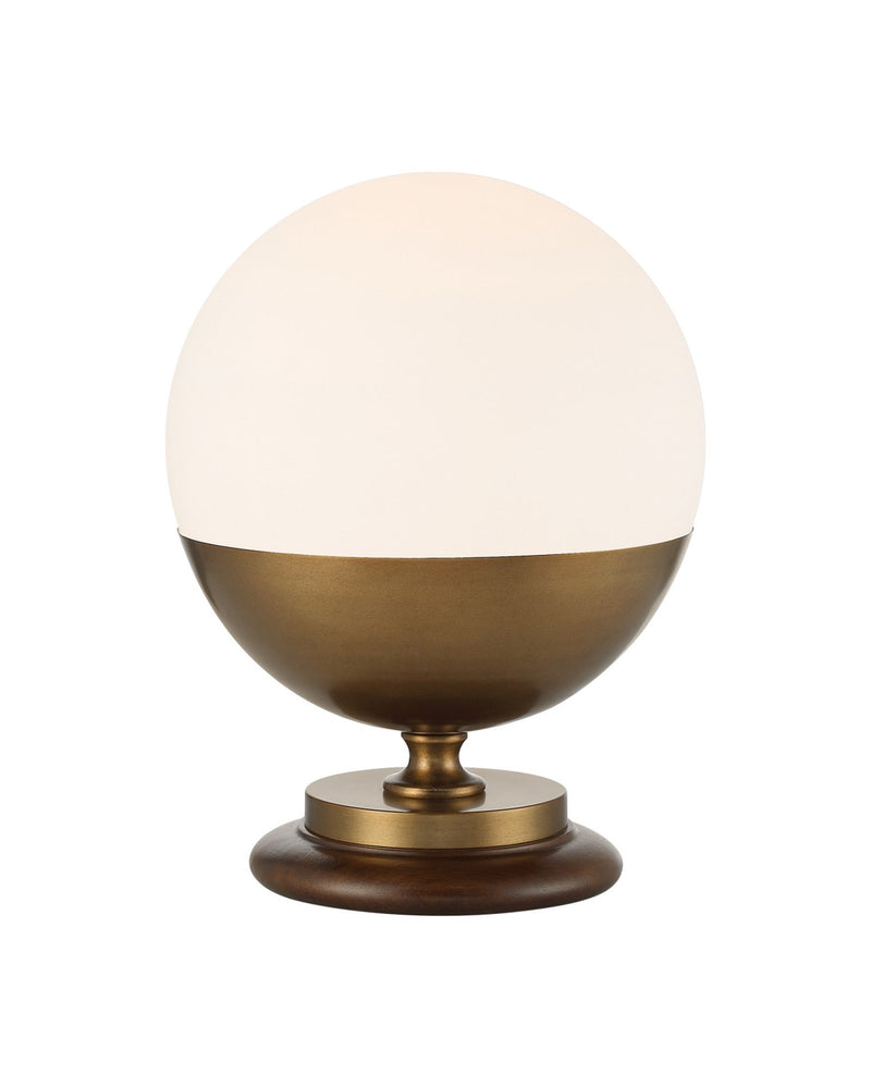 Orbis Table Lamp in Textured Antique Brass / Milk / Natural