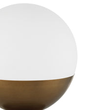 Orbis Table Lamp in Textured Antique Brass / Milk / Natural