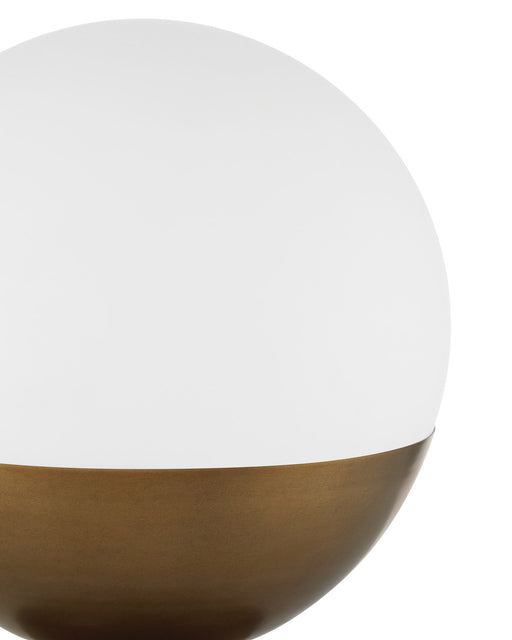 Orbis Table Lamp in Textured Antique Brass / Milk / Natural