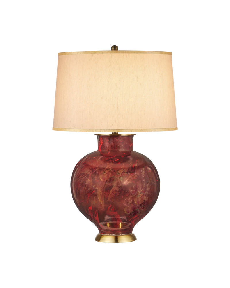 Lutz Table Lamp in Dark Red / Gold