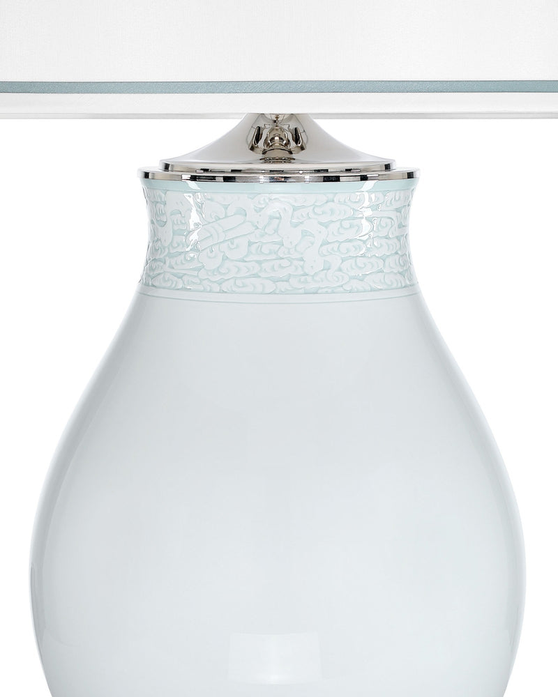 Ketty Large Table Lamp in Off-White / Celadon Green