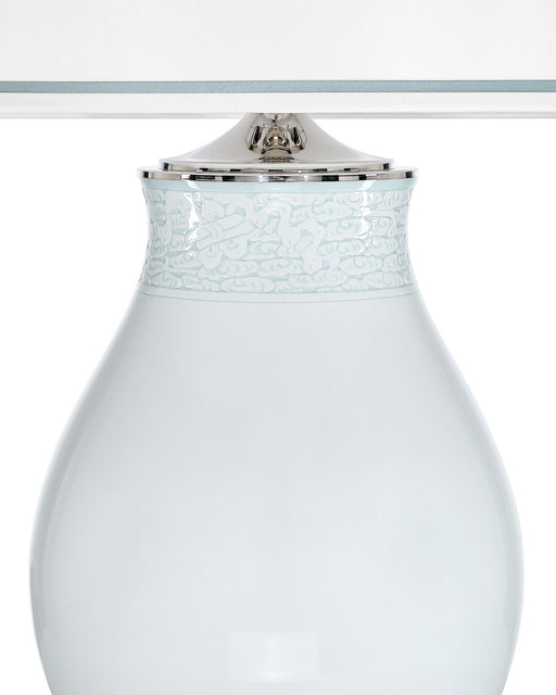 Ketty Large Table Lamp in Off-White / Celadon Green