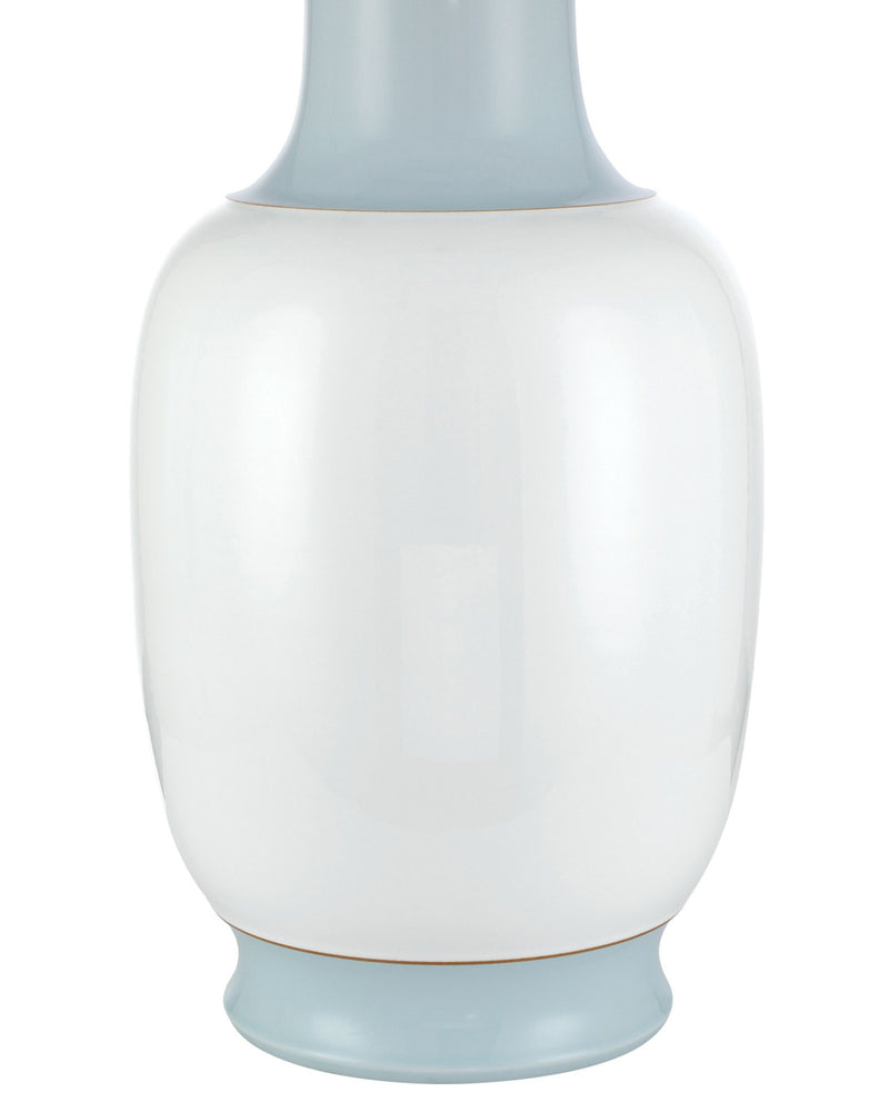 Kora Large Table Lamp in White / Light Blue / Brushed Brass