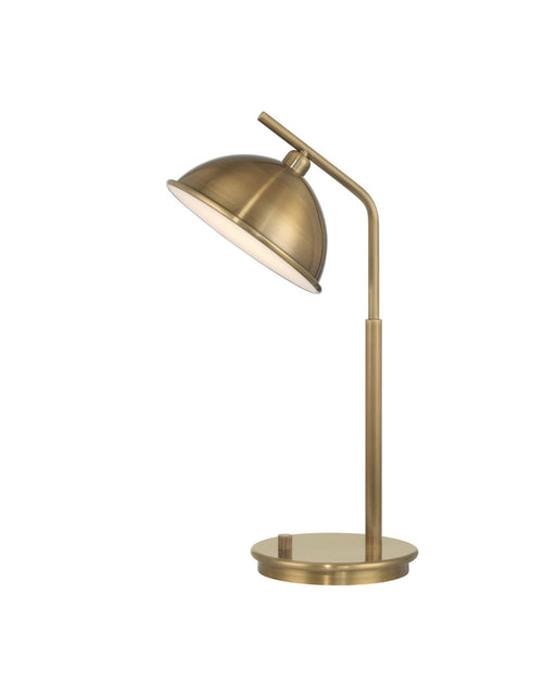 Dossier Desk Lamp in Polished Antique Brass / White