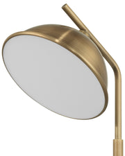 Dossier Desk Lamp in Polished Antique Brass / White