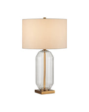 Entasis Table Lamp in Clear / Aged Brass