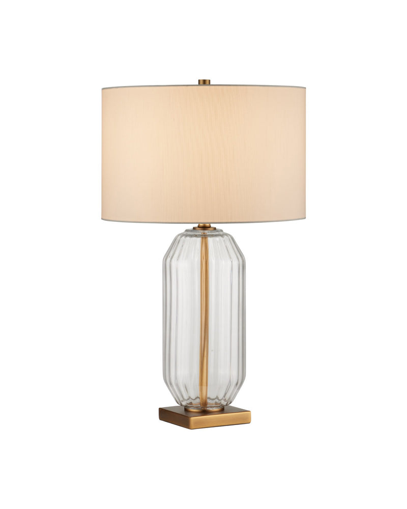 Entasis Table Lamp in Clear / Aged Brass