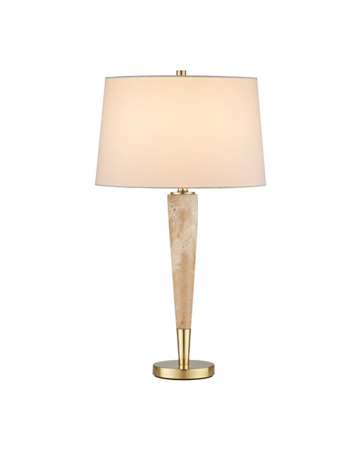 Battus Table Lamp in Natural / Satin Brass