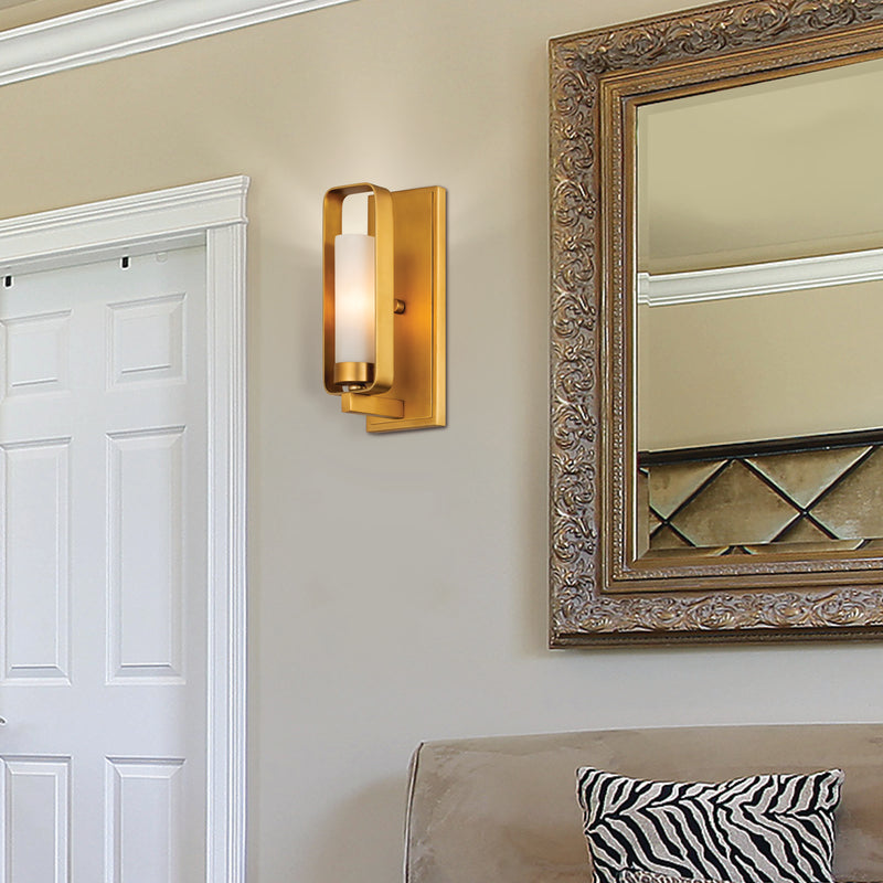 Aideen 1 Light 4.5" Wall Sconce in Tawny Brass in a room setting