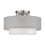 Brookmeade 3-Light 15" Semi-Flush Mount in Brushed Nickel