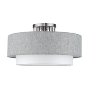 Brookmeade 3-Light 18" Semi-Flush Mount in Brushed Nickel