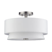 Fontana 3-Light Semi-Flush Mount in Brushed Nickel