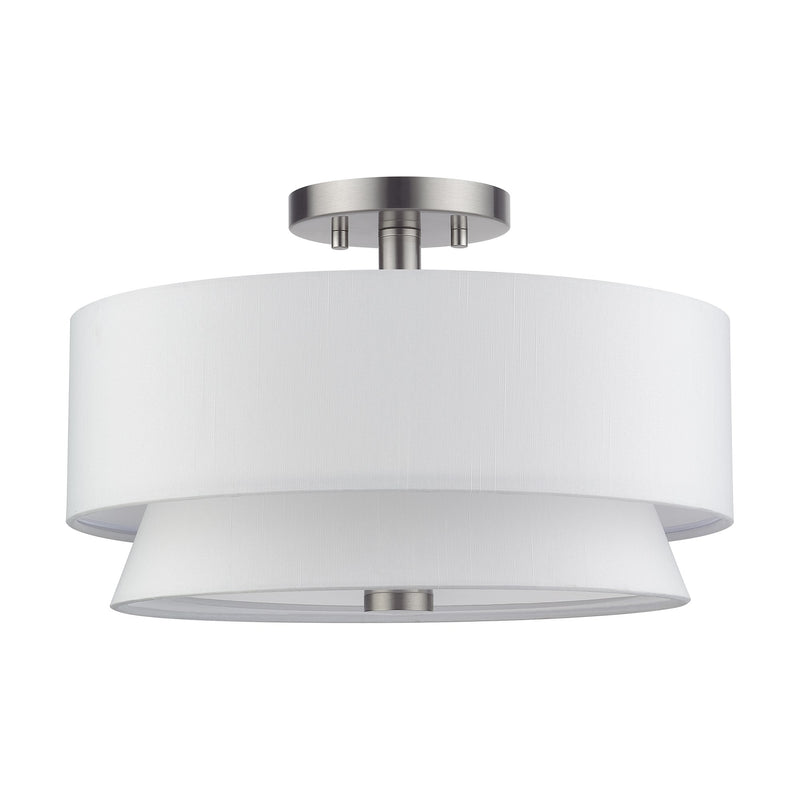 Fontana 3-Light Semi-Flush Mount in Brushed Nickel