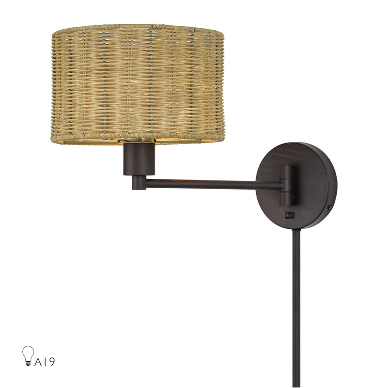 Weavington Swing Arm Wall Lamp in Bronze
