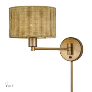 Weavington Swing Arm Wall Lamp in Antique Gold Leaf