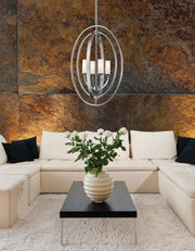 Ashling 4 Light 19.125" Chandelier in Brushed Nickel in a room setting
