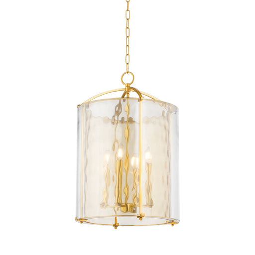 Ramsey 4-Light Lantern Pendant in Aged Brass