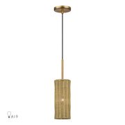Weavington Cylinder Mini Pendant in Antique Gold Leaf