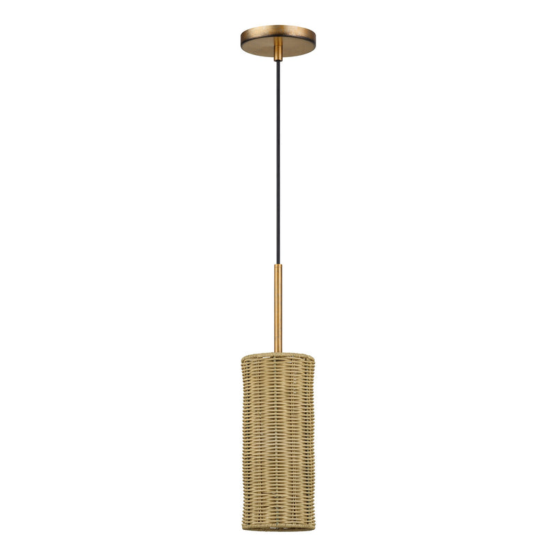 Weavington Cylinder Mini Pendant in Antique Gold Leaf
