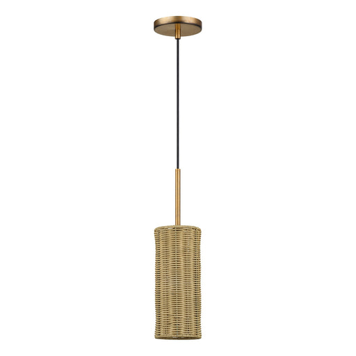 Weavington Cylinder Mini Pendant in Antique Gold Leaf