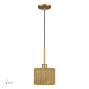 Weavington Drum Mini Pendant in Antique Gold Leaf