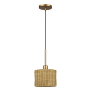 Weavington Drum Mini Pendant in Antique Gold Leaf