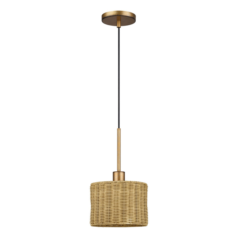 Weavington Drum Mini Pendant in Antique Gold Leaf