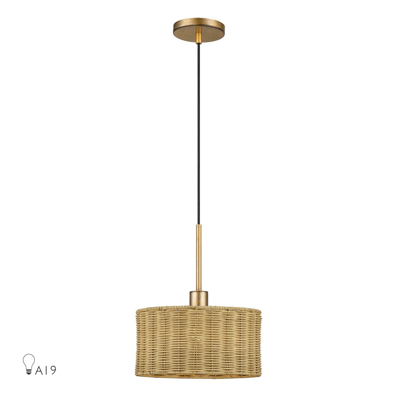 Weavington Pendant in Antique Gold Leaf