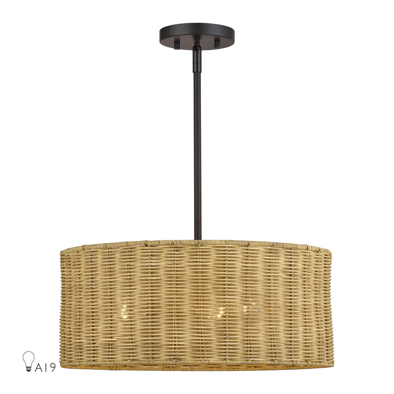 Weavington 3-Light Chandelier in Bronze