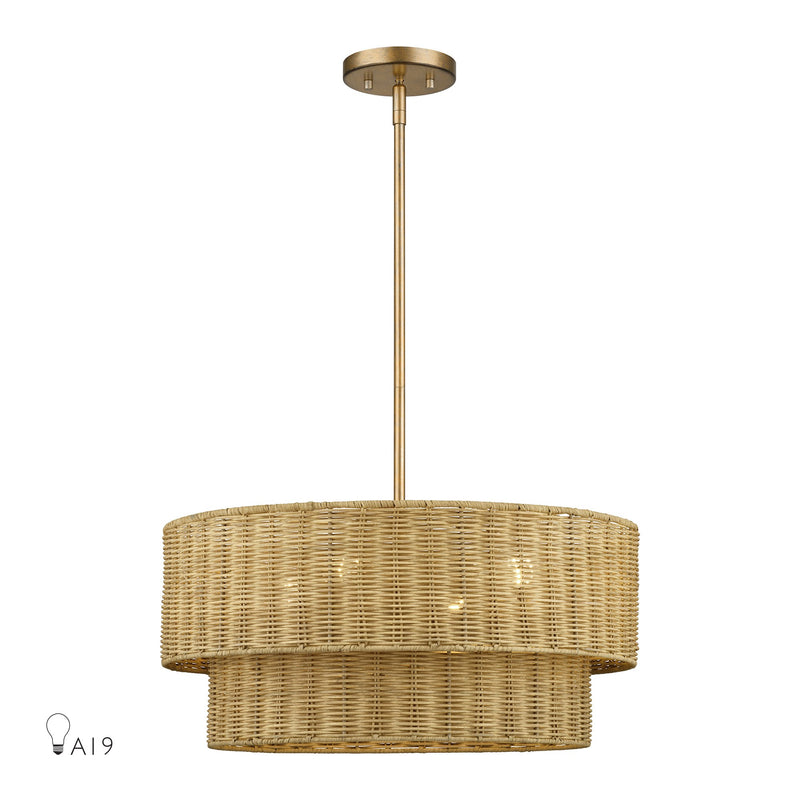Weavington 4-Light Chandelier in Antique Gold Leaf