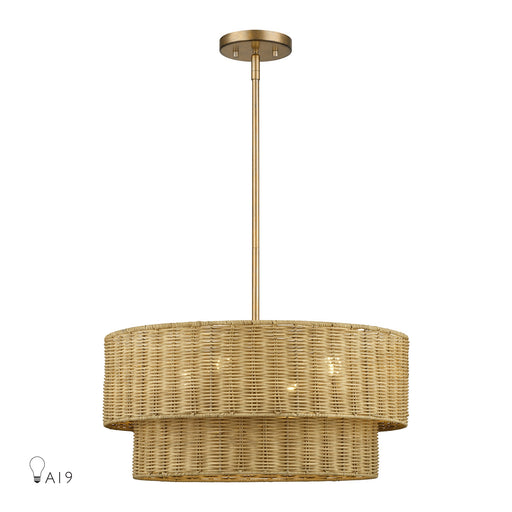 Weavington 4-Light Chandelier in Antique Gold Leaf