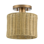 Weavington Small Semi-Flush Mount in Antique Gold Leaf