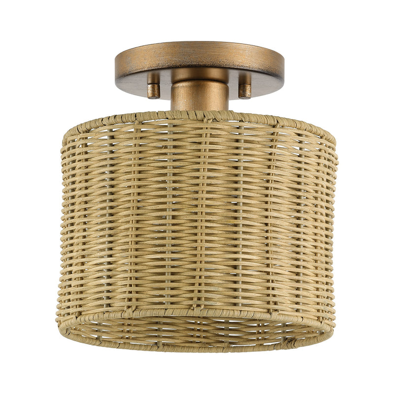 Weavington Small Semi-Flush Mount in Antique Gold Leaf
