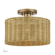 Weavington Medium Semi-Flush Mount in Antique Gold Leaf