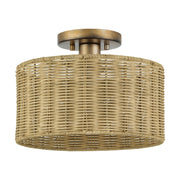 Weavington Medium Semi-Flush Mount in Antique Gold Leaf