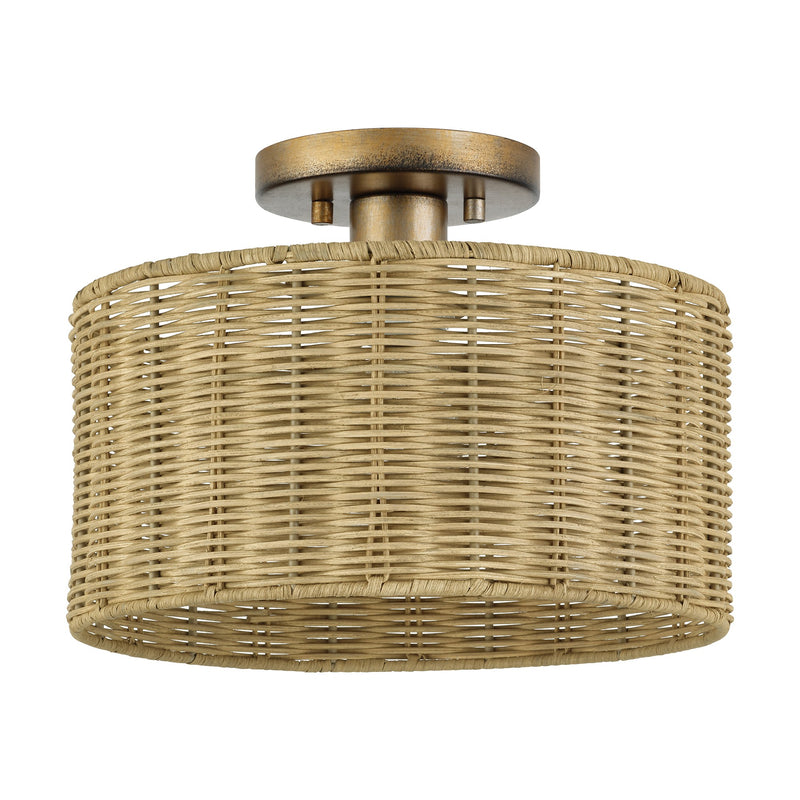 Weavington Medium Semi-Flush Mount in Antique Gold Leaf