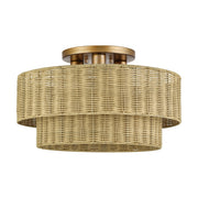 Weavington 3-Light 18" Semi-Flush Mount in Antique Gold Leaf