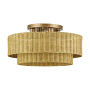 Weavington 4-Light Extra Large Semi-Flush Mount in Antique Gold Leaf