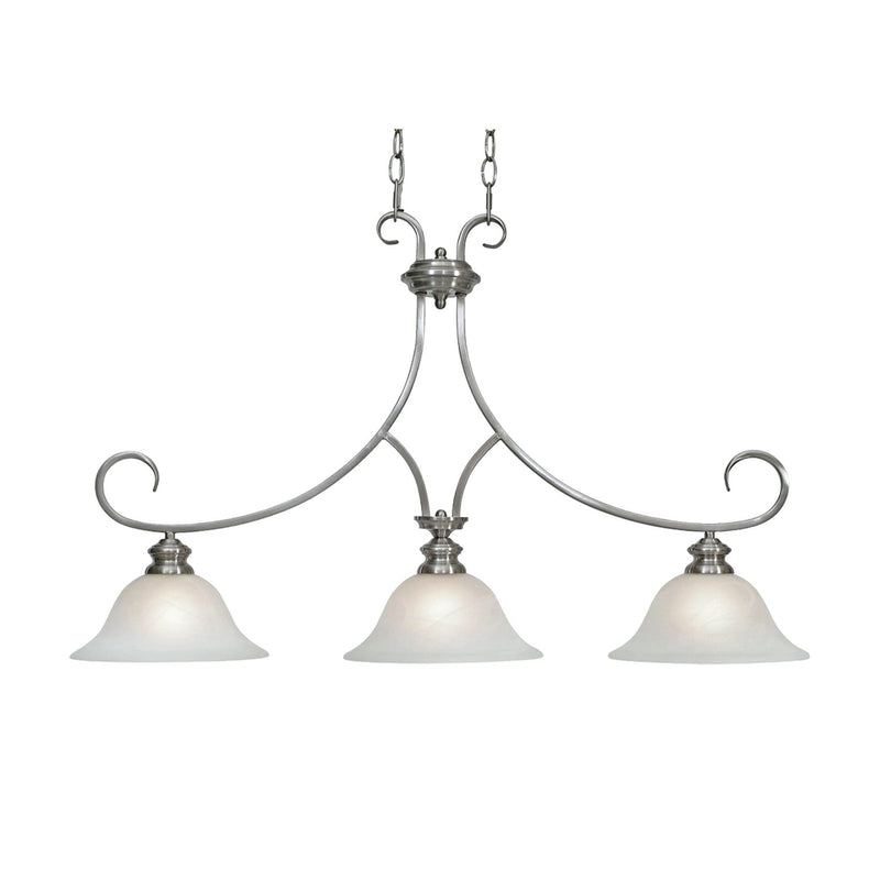 Lancaster 3-Light Linear Pendant in Pewter