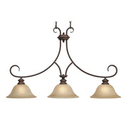 Lancaster 3-Light Linear Pendant in Rubbed Bronze