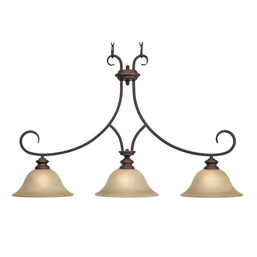Lancaster 3-Light Linear Pendant in Rubbed Bronze