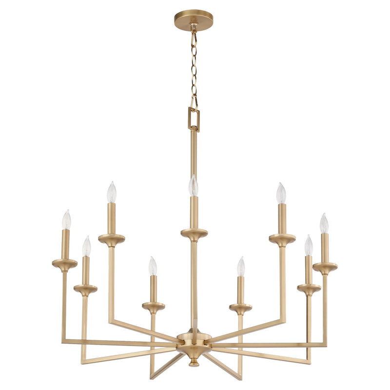 Eldorado 9 Light Chandelier in Aged Brass