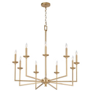 Eldorado 9 Light Chandelier in Aged Brass