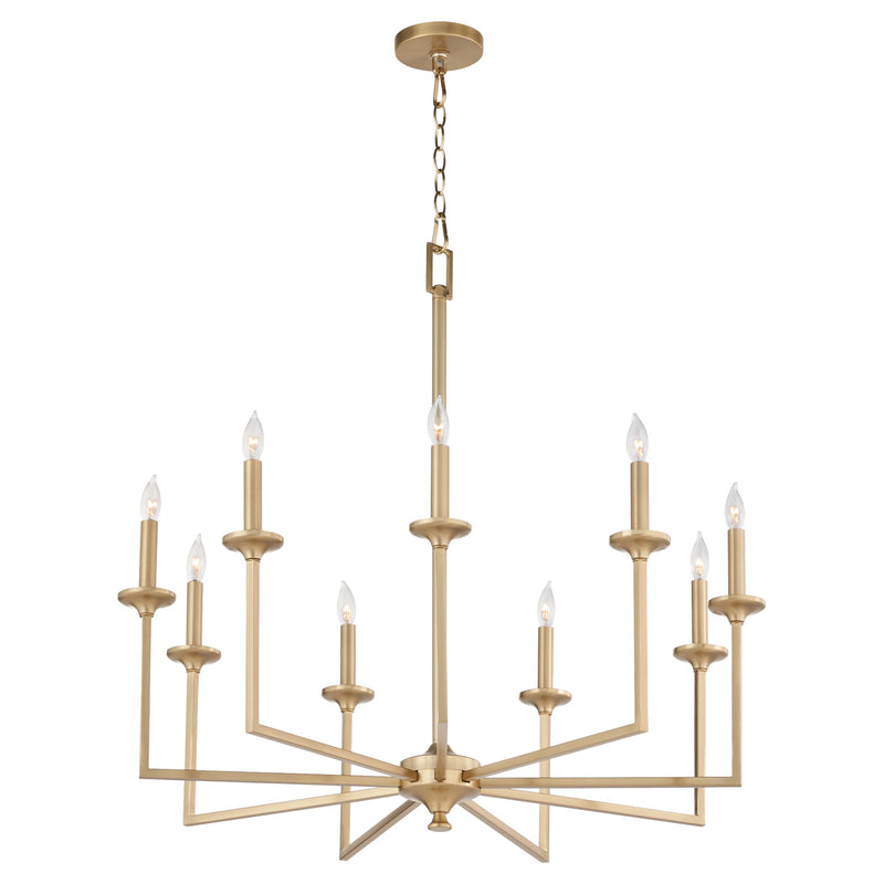 Eldorado 9 Light Chandelier in Aged Brass