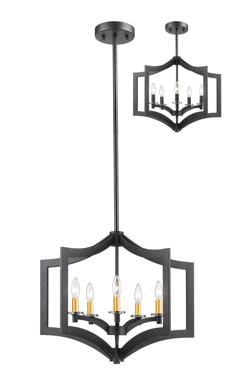 Zander 5 Light 23.6" Chandelier in Bronze