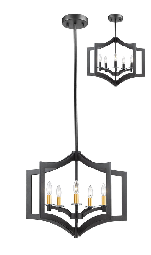 Zander 5 Light 23.6" Chandelier in Bronze